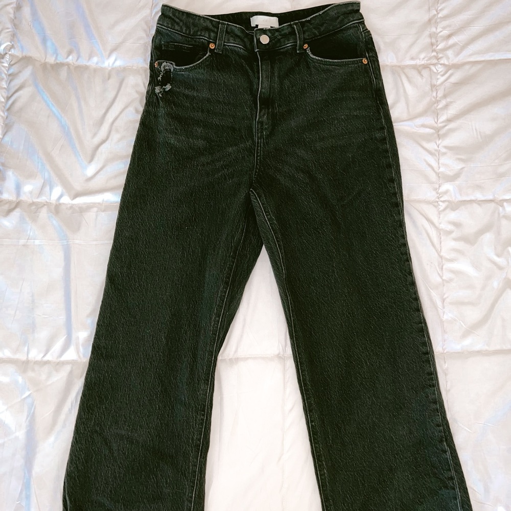 H&M Black Wide Leg Ankle Jeans - Size 10